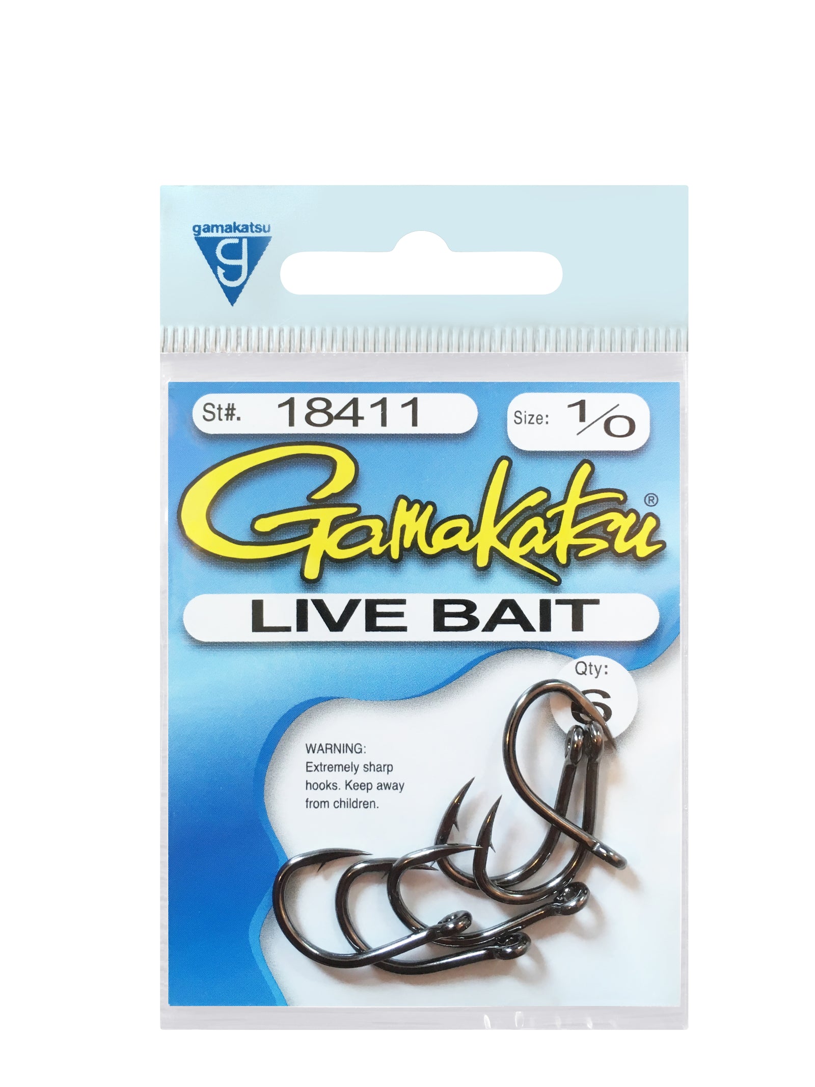 Hameçon Simple Gamakatsu 59 BL Sans Barbillon - Taille 5 - Lot De 8