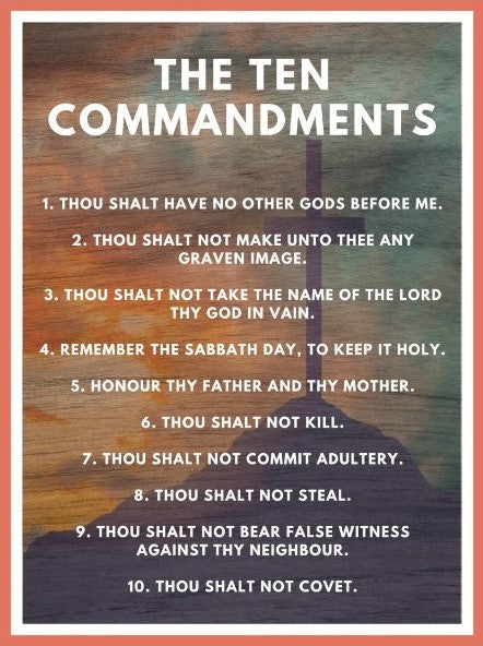 10 Commandments Sticker
