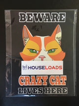 Crazy Cat Sticker